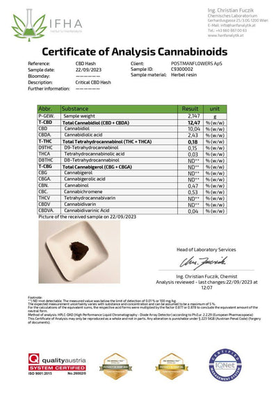 Critical CBD Hash CBD: 12,47%