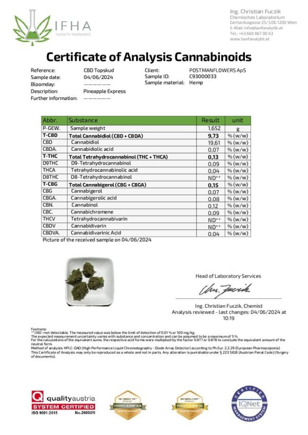 Pineapple Express CBD Topskud CBD: 9,73%