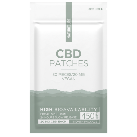 Nature Cure CBD-plastre - bredspektret, 450 mg CBD, 30 stk. x 15 mg