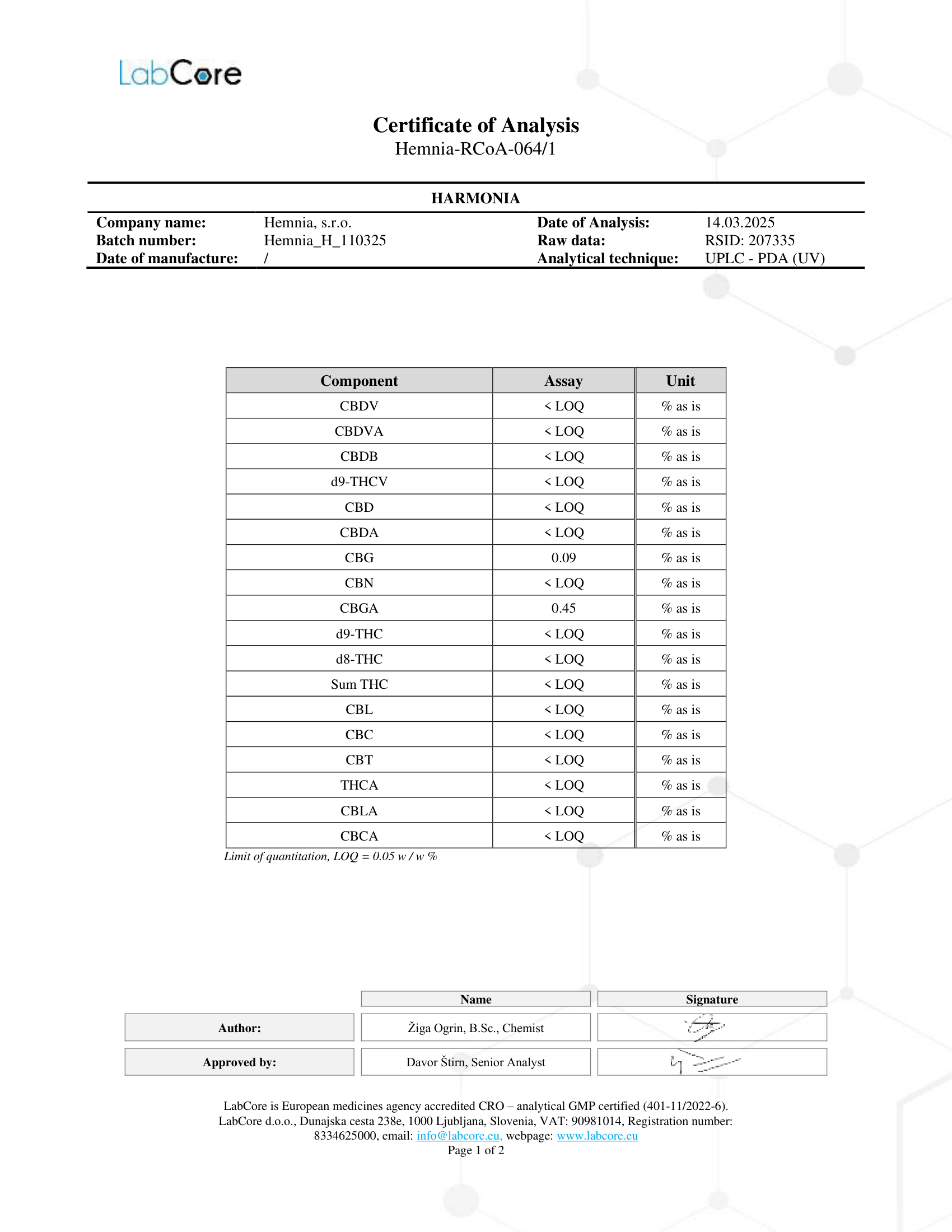 Hemnia HARMONIA – Urteblanding med hamp (50 g)