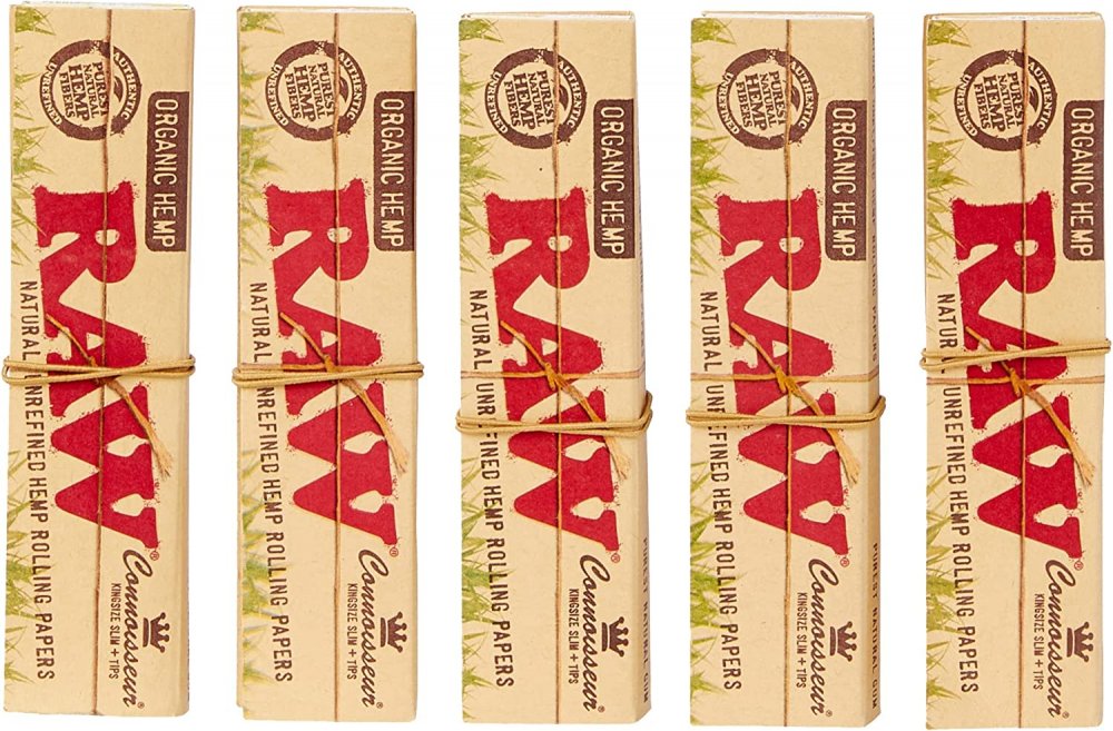RAW Organic Hemp Connoisseur King Size Slim + Tips – 24 stk.